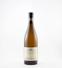 A bottle of 2021 Chateau de Beauregard Pouilly Fuisse 1er Cru Vers Cras wine with a beige label, showcasing the brand and product name.