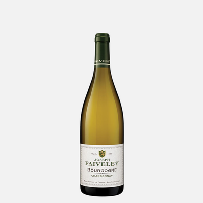 Wine bottle with 'Joseph Faiveley' label on a white background