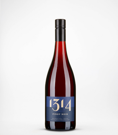 A bottle of 2024 Bannockburn 1314 Pinot Noir wine with a label showing the brand and variety.